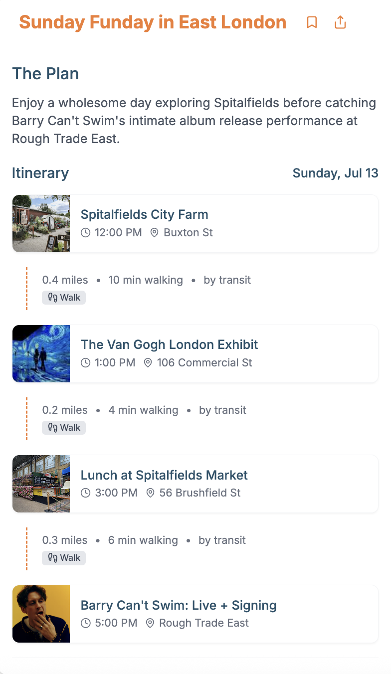 Sunday Funday in East London itinerary